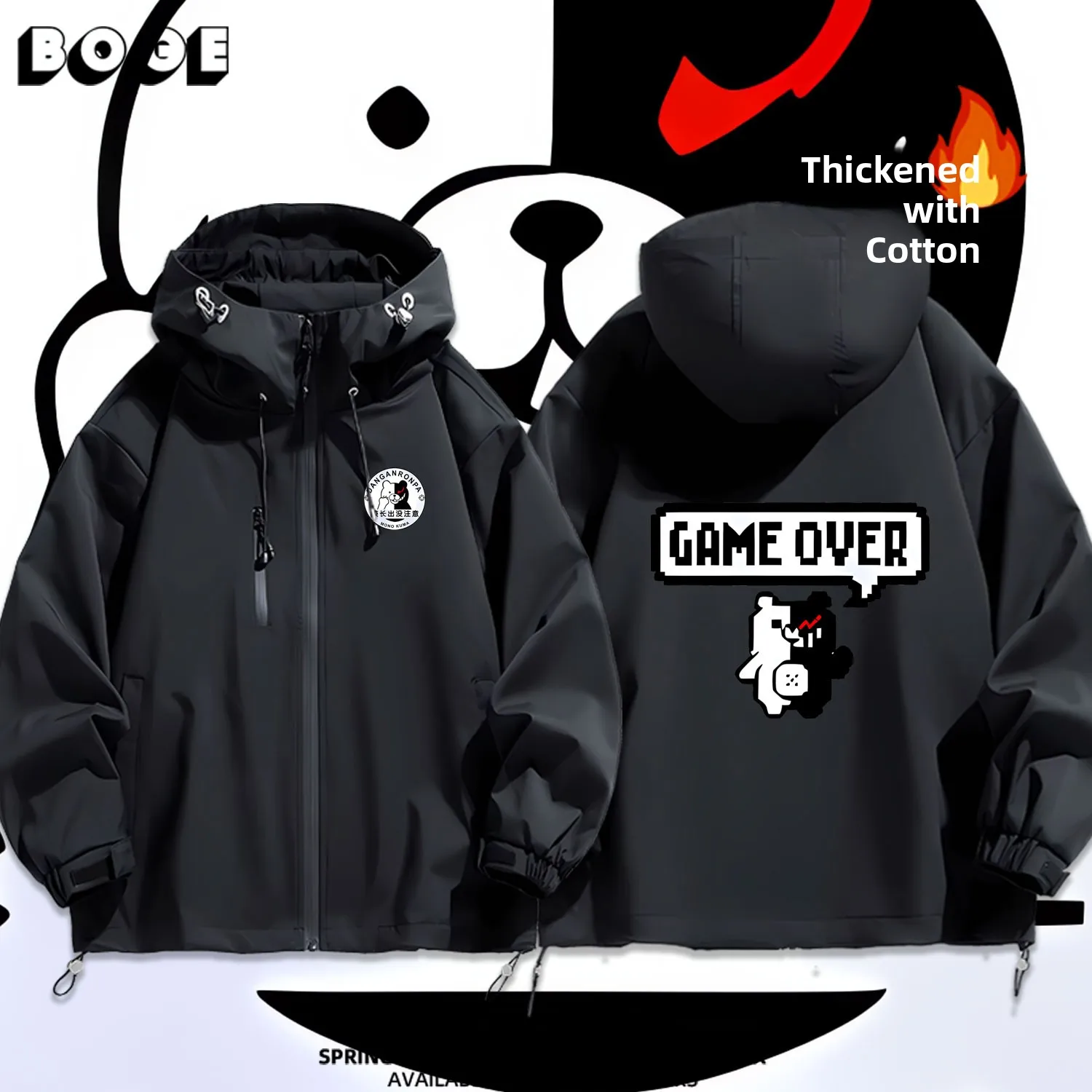 Thiened Cotton Hooded Anime Jaet Outerwear Waterproof Casual Sle Polyester Fiber Youthful ular Spring Autumn Winter
Thiened Cotton Hooded Anime Jaet Outerwear Waterproof Casual Sle Polyester Fiber Youthful ular Spring Autumn Winter