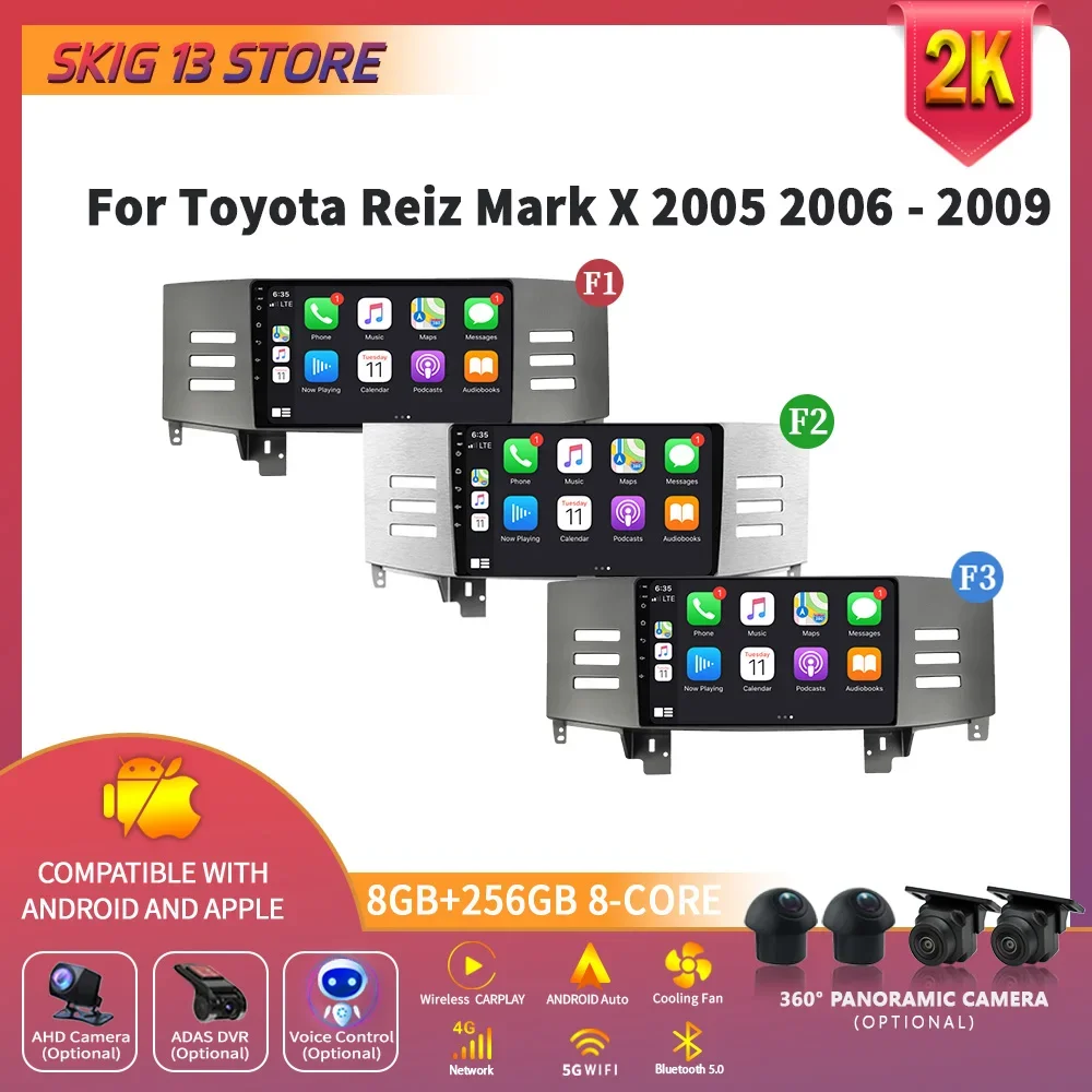 Auto Wireless Carplay Car Radio Multimedia Player Navigation Bluetooth WIFI Android 14 For Toyota Reiz Mark X 2005 2006 - 2009
Auto Wireless Carplay Car Radio Multimedia Player Navigation Bluetooth WIFI Android 14 For Toyota Reiz Mark X 2005 2006 - 2009