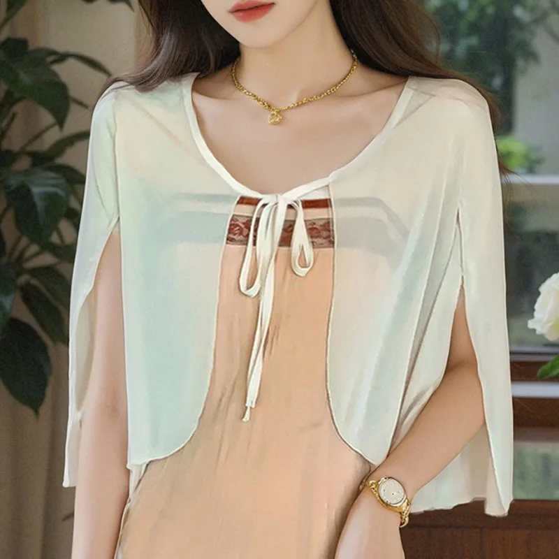 2025 Fashion Elegant Shawl Summer Women Shirt Black Casual Sunscreen Shirt Blouse Women Tops Camisas De Mujer Blusas Blusa N591
2025 Fashion Elegant Shawl Summer Women Shirt Black Casual Sunscreen Shirt Blouse Women Tops Camisas De Mujer Blusas Blusa N591