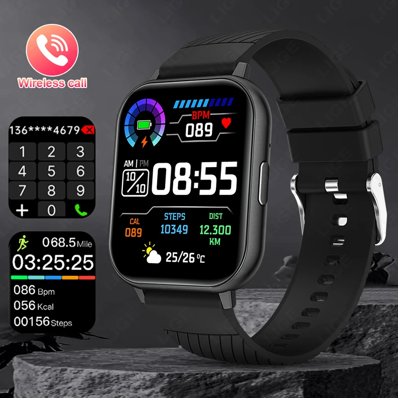 LIGE Smart Watch Multiple Sports Modes Wireless Calling Waterproof Music Control Daily Monitoring men smartwatch Android & IOS
LIGE Smart Watch Multiple Sports Modes Wireless Calling Waterproof Music Control Daily Monitoring men smartwatch Android & IOS