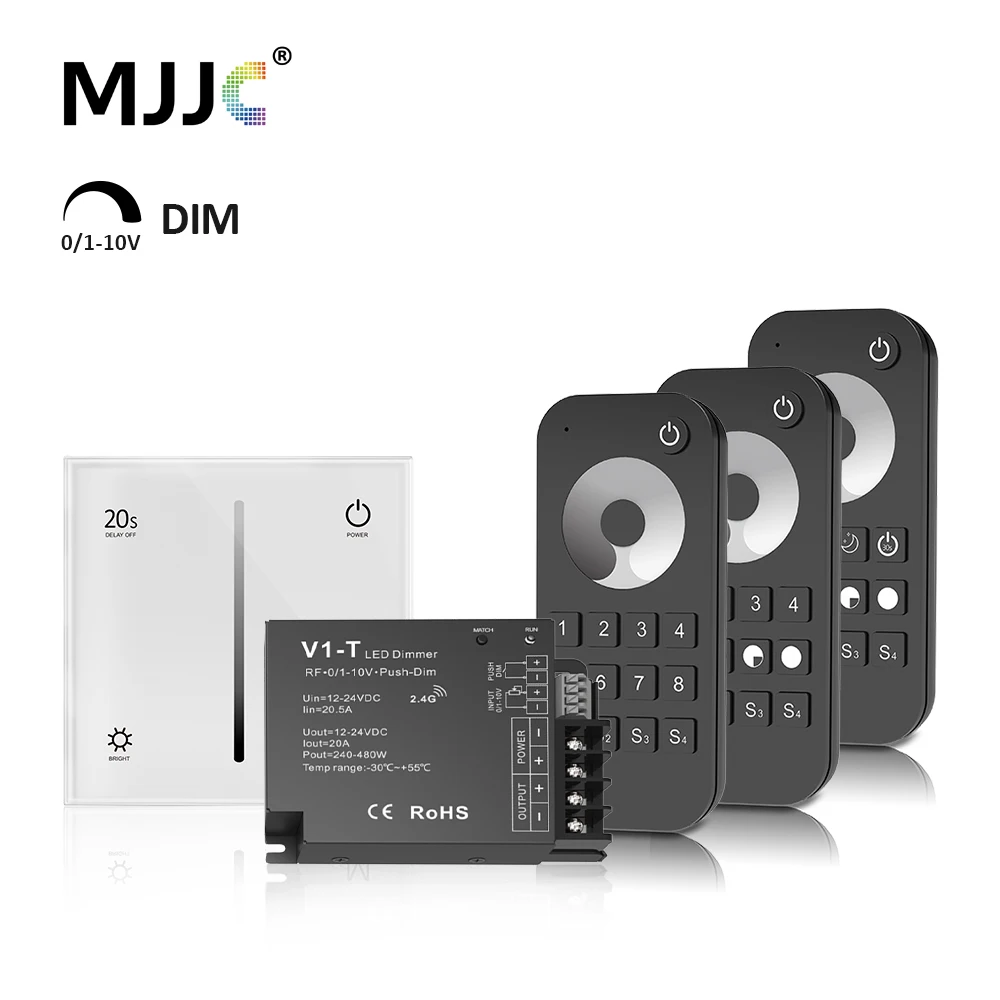 DC12V-24V LED Dimmer RF Wireless Remote Control Push Dim Wall Mounted Switch 0/1-10V 3 in 1 Single Color Strip Light Controller
DC12V-24V LED Dimmer RF Wireless Remote Control Push Dim Wall Mounted Switch 0/1-10V 3 in 1 Single Color Strip Light Controller