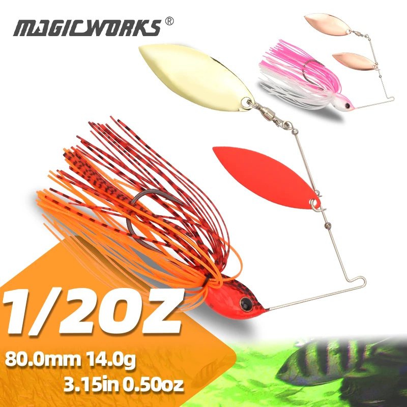 Magic Works 1/2oz Spinner Bait Lure Metal Jig Spinning Fishing Lures Silicone Skirts Artificial Bait for Bass Spinnerbaits Pike
Magic Works 1/2oz Spinner Bait Lure Metal Jig Spinning Fishing Lures Silicone Skirts Artificial Bait for Bass Spinnerbaits Pike