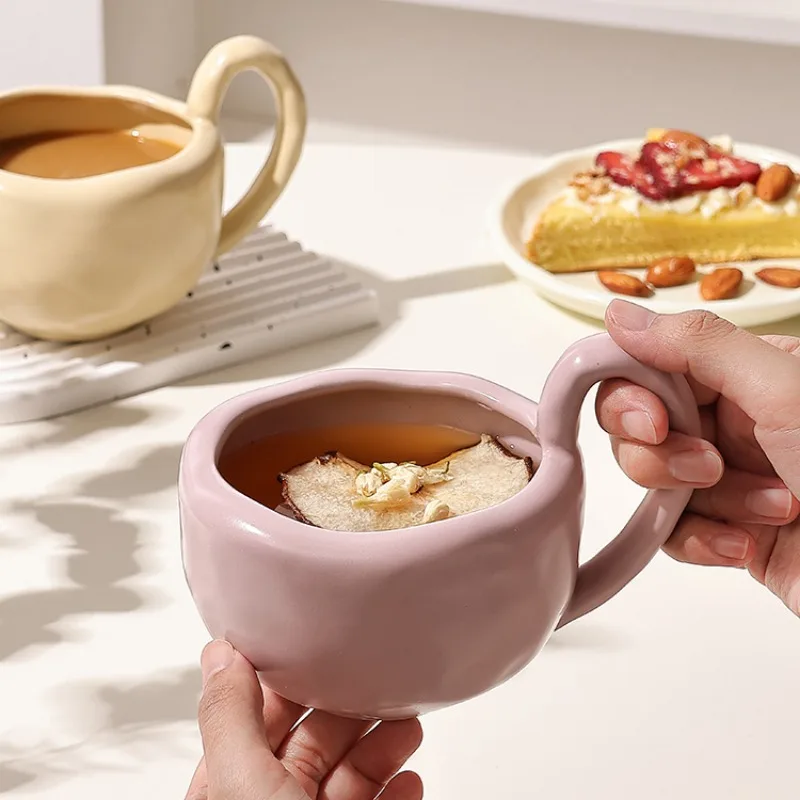 Solid Color Ceramic Mug and Spoon Set, Household Irregular Breakfast Container, Office Oatmeal Milk Coffee Tea Water Cup, Cream
Solid Color Ceramic Mug and Spoon Set, Household Irregular Breakfast Container, Office Oatmeal Milk Coffee Tea Water Cup, Cream
