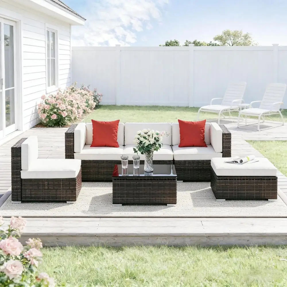 Ye Modern 6-Piece Outdoor Patio Furniture Conversation Sets, Sectional Sofa Set
Ye Modern 6-Piece Outdoor Patio Furniture Conversation Sets, Sectional Sofa Set