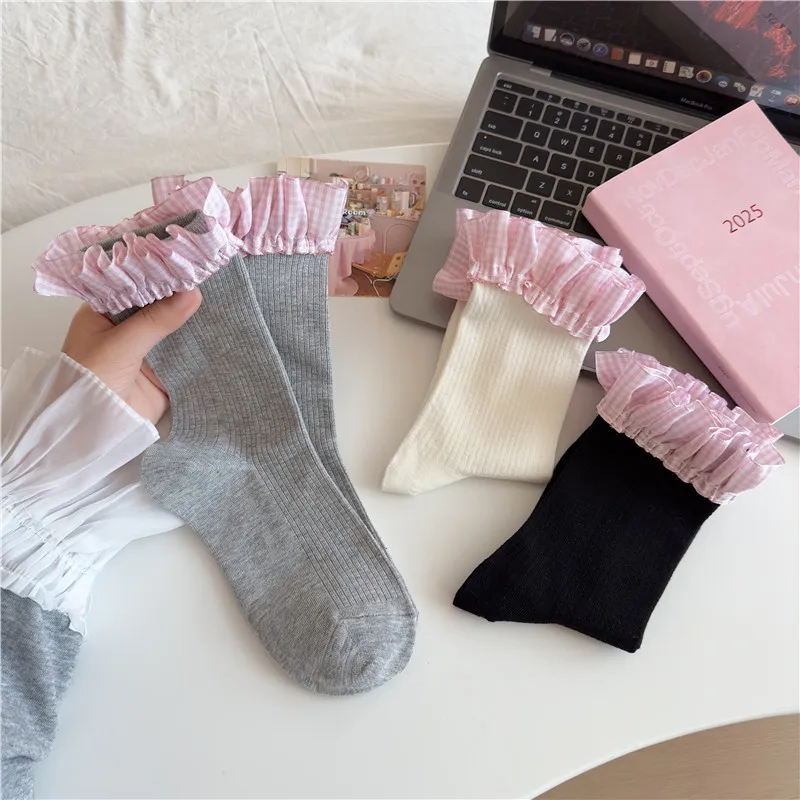 Lace Women's Socks Sweet Wind Double-layer Girl Socks Ballet Style Stockings Medium Tube Cute Stockings Solid Color Breathable
Lace Women's Socks Sweet Wind Double-layer Girl Socks Ballet Style Stockings Medium Tube Cute Stockings Solid Color Breathable