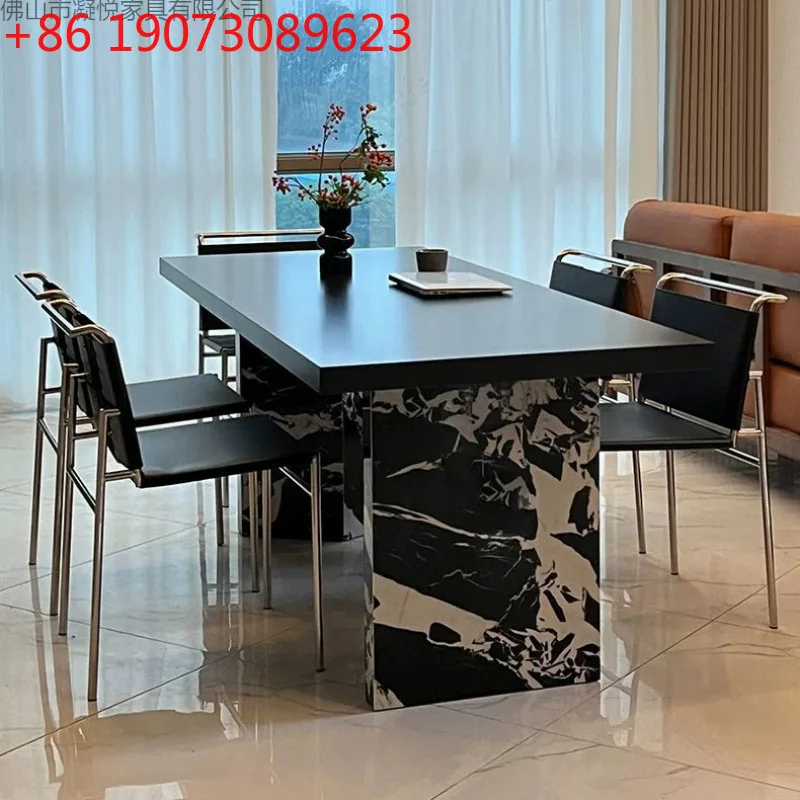 Итальянский обеденный стол из чистого черного камня, большой, для квартиры, простой, современный, прямоугольный, как журнальный столик
Итальянский обеденный стол из чистого черного камня, большой, для квартиры, простой, современный, прямоугольный, как журнальный столик