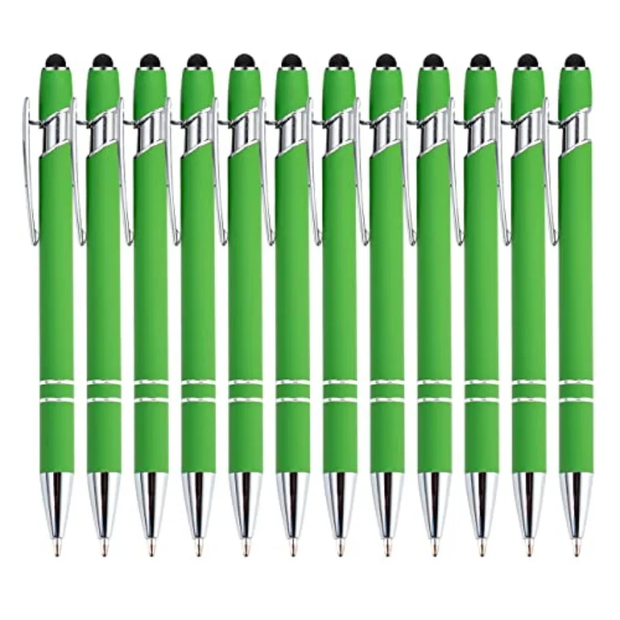 12 Pieces Green Ballpoint Pen with Stylus Tip, 2 in 1 Stylus Stylish Pen, Metal Stylus Pen for Touch Screens, Black Ink, 1.0 mm
12 Pieces Green Ballpoint Pen with Stylus Tip, 2 in 1 Stylus Stylish Pen, Metal Stylus Pen for Touch Screens, Black Ink, 1.0 mm
