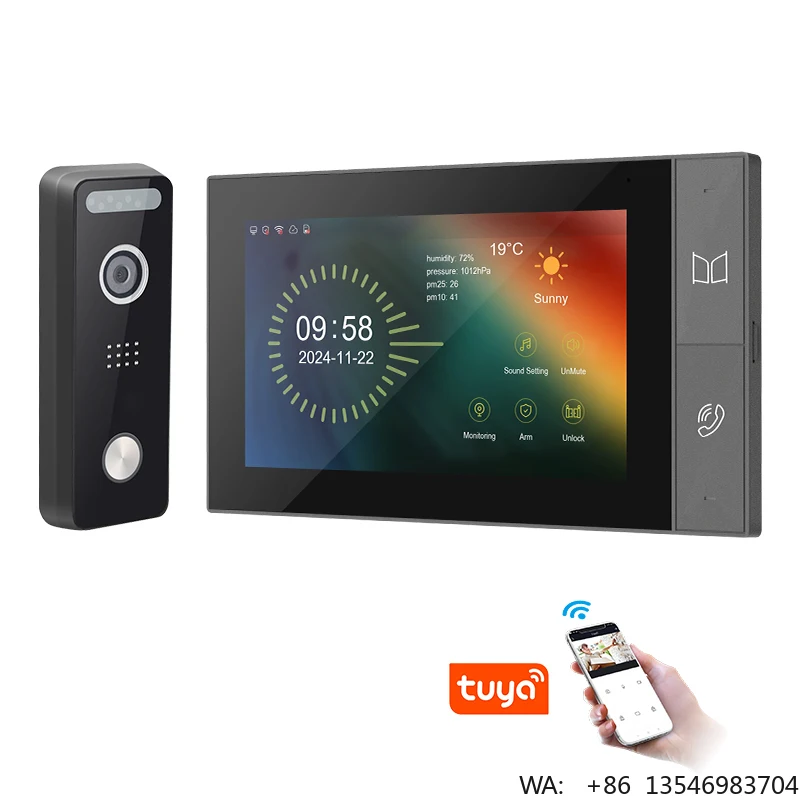 IP65 Waterproof 7-Inch WiFi Villa Video Intercom System Tuya APP Controls the IR Night Vision Doorbell
IP65 Waterproof 7-Inch WiFi Villa Video Intercom System Tuya APP Controls the IR Night Vision Doorbell