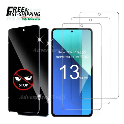Per Redmi Note 13 Pro Protezione schermo 4G 5G Vetro temperato HD Crystal Clear Anti Spy Peep Privacy 9H Alluminio alto