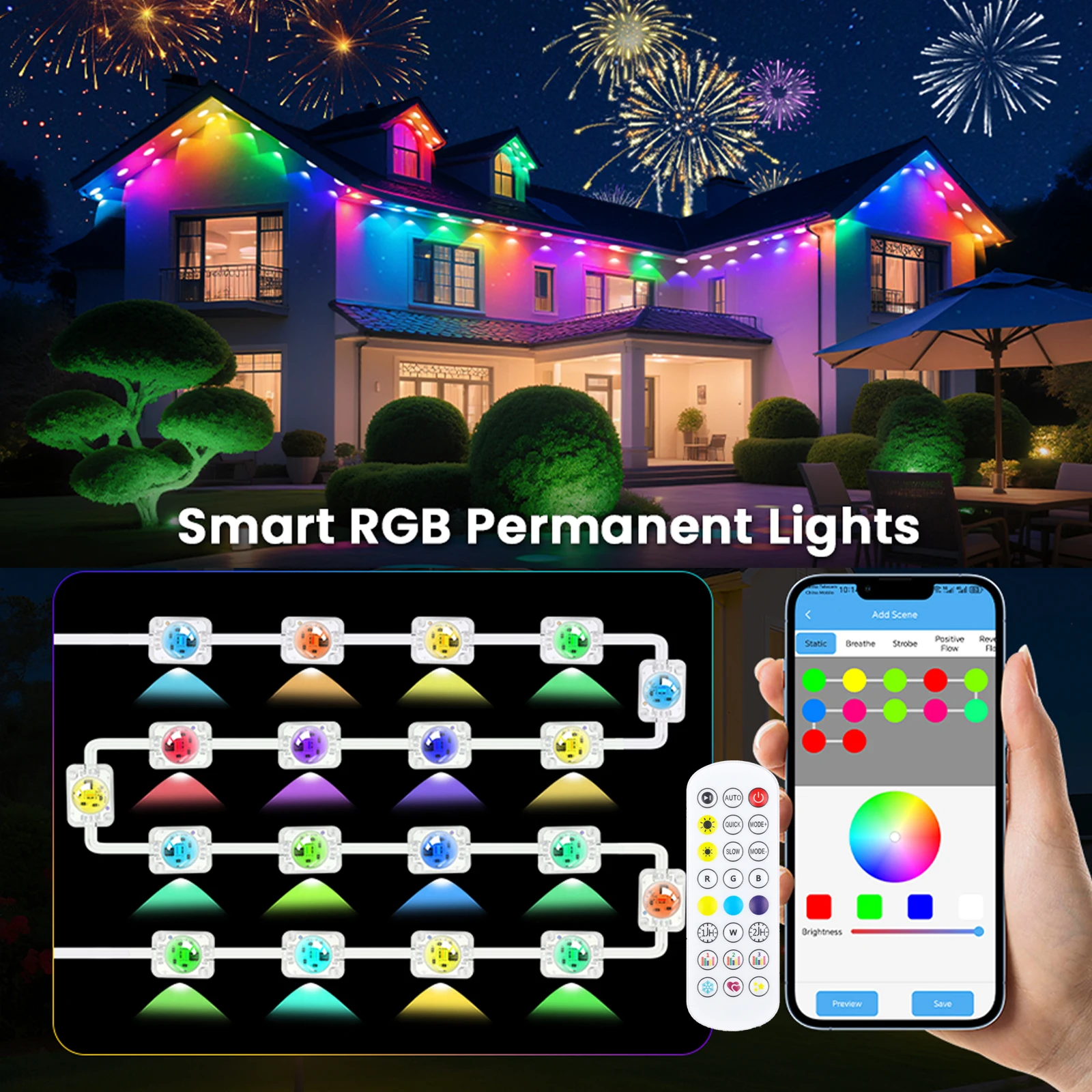 24 В Smart RGBIC Перманентные уличные фонари IP67 Светодиодные фонари карниза с приложением/дистанционным управлением Освещение полного дома Праздничный декор своими руками
24 В Smart RGBIC Перманентные уличные фонари IP67 Светодиодные фонари карниза с приложением/дистанционным управлением Освещение полного дома Праздничный декор своими руками