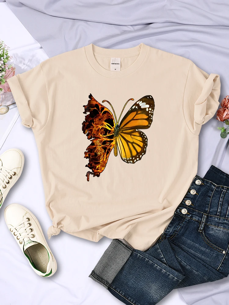 Flaming Butterfly Wings Female T-Shirts Hip Hop All-math Short Sleeve Personality Casual Tops Street O-Neck Womens Tee Clothing
Flaming Butterfly Wings Female T-Shirts Hip Hop All-math Short Sleeve Personality Casual Tops Street O-Neck Womens Tee Clothing
