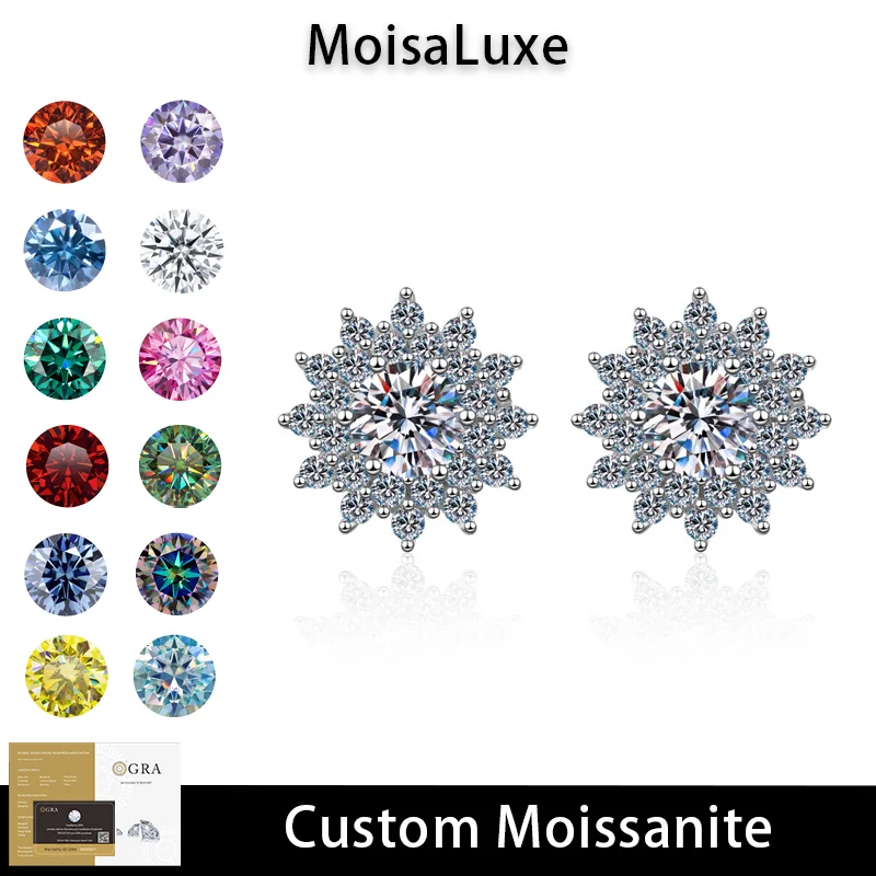 MoisaLuxe Official Store 925 Sterling Silver Stud Earrings Four-claw Stud Earrings Moissanite Diamond Earrings Round Bag
MoisaLuxe Official Store 925 Sterling Silver Stud Earrings Four-claw Stud Earrings Moissanite Diamond Earrings Round Bag