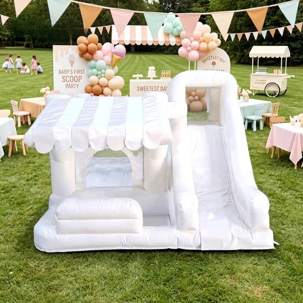 Minimalist Beige Inflatable Bounce House with Slide, Kids Outdoor Inflatable Play Toy for Birthday Party Backyard Use
Minimalist Beige Inflatable Bounce House with Slide, Kids Outdoor Inflatable Play Toy for Birthday Party Backyard Use