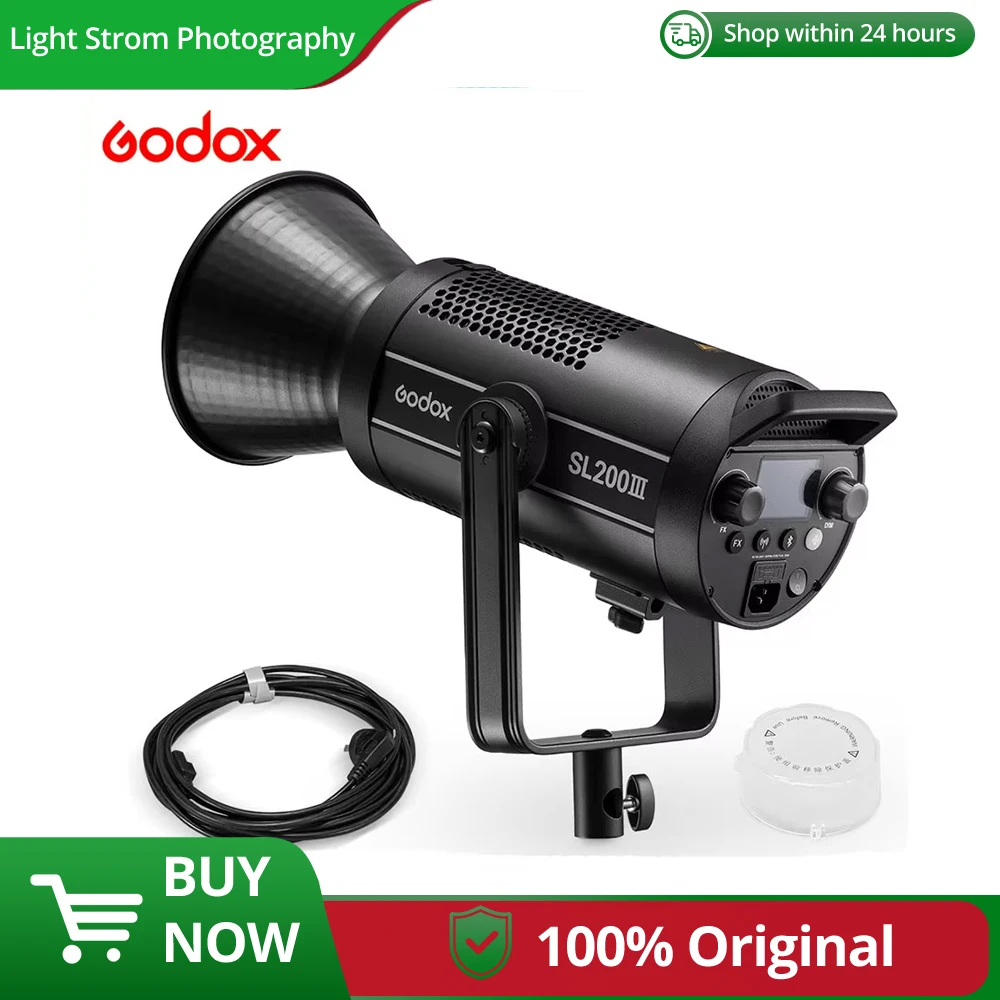 Godox SL200III SL-200W III LED Video Light 200W Bowens Mount Daylight Balanced 5600K 2.4G Wireless X System Control by Godox APP
Godox SL200III SL-200W III LED Video Light 200W Bowens Mount Daylight Balanced 5600K 2.4G Wireless X System Control by Godox APP