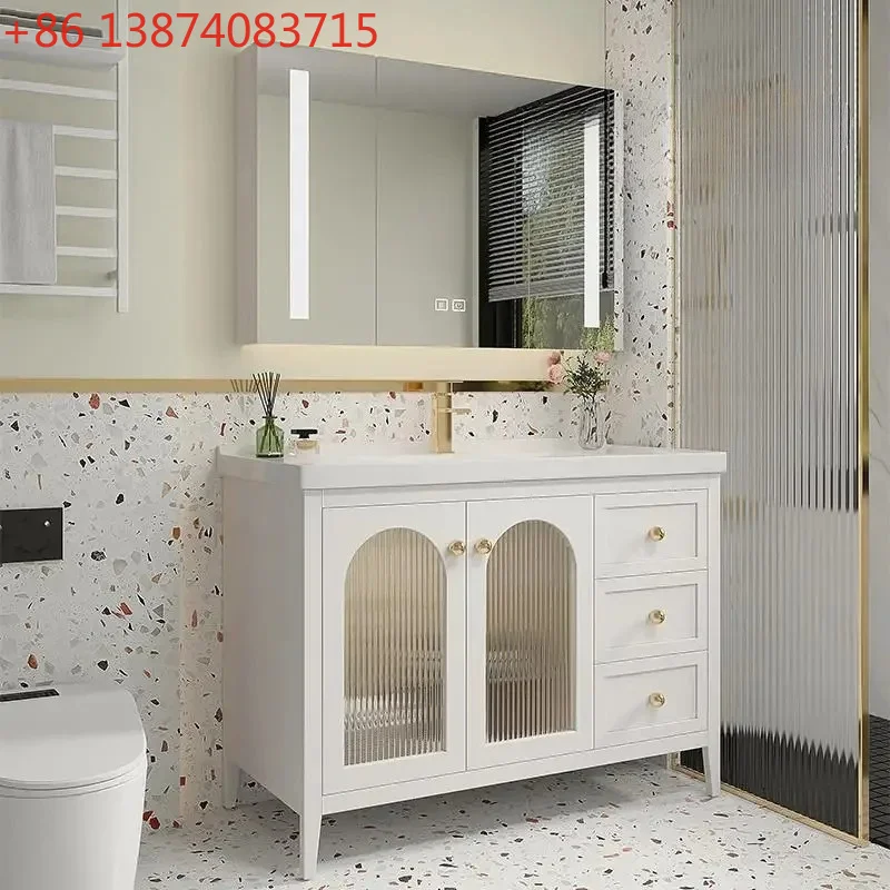 French bathroom cabinet integrated basin ceramic oak wash basin cabinet combination washstand new floor high-end
French bathroom cabinet integrated basin ceramic oak wash basin cabinet combination washstand new floor high-end