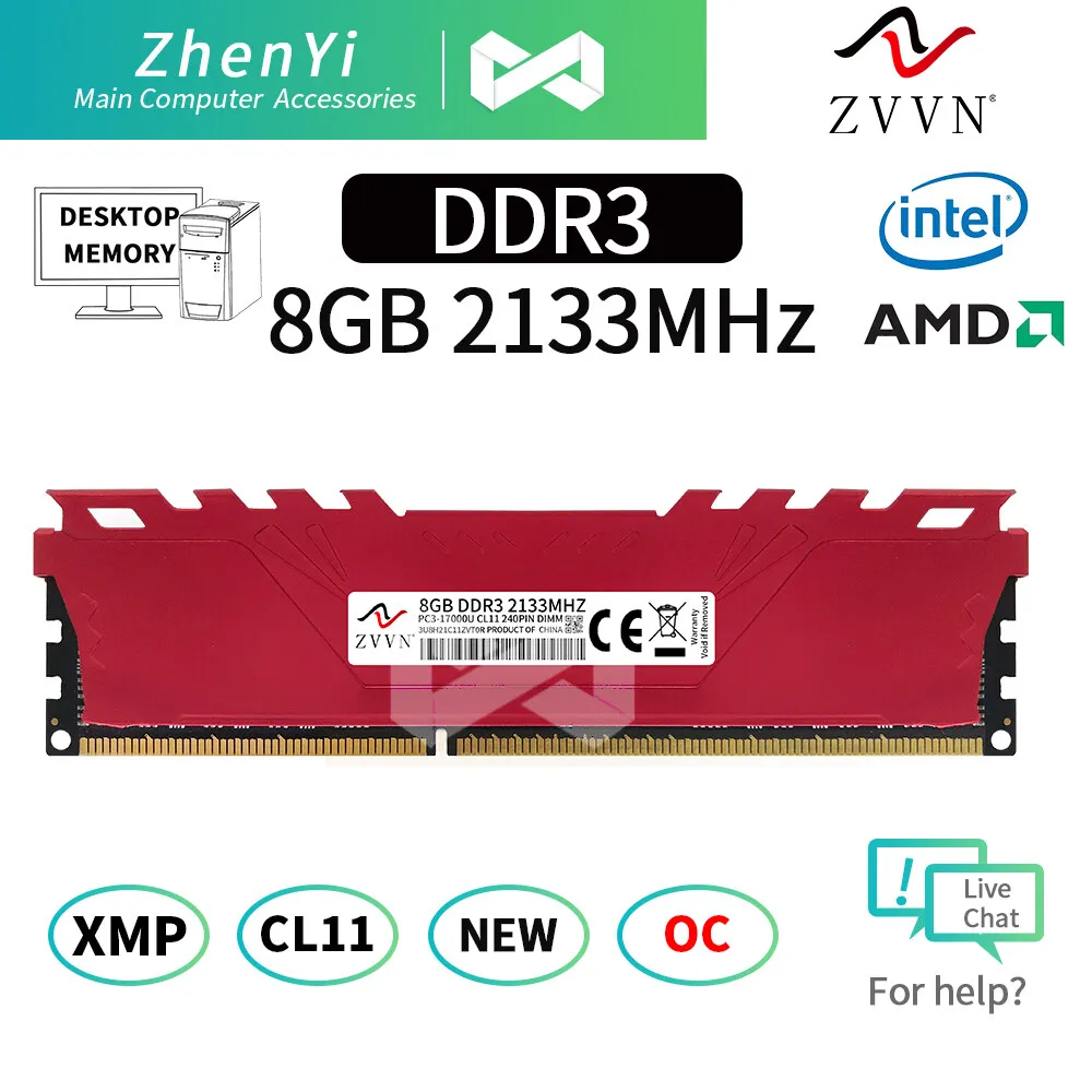8GB DDR3 2133MHz OC PC3-17000 240Pin DIMM Desktop Gaming Memory XMP RAM ZVVN Red
8GB DDR3 2133MHz OC PC3-17000 240Pin DIMM Desktop Gaming Memory XMP RAM ZVVN Red