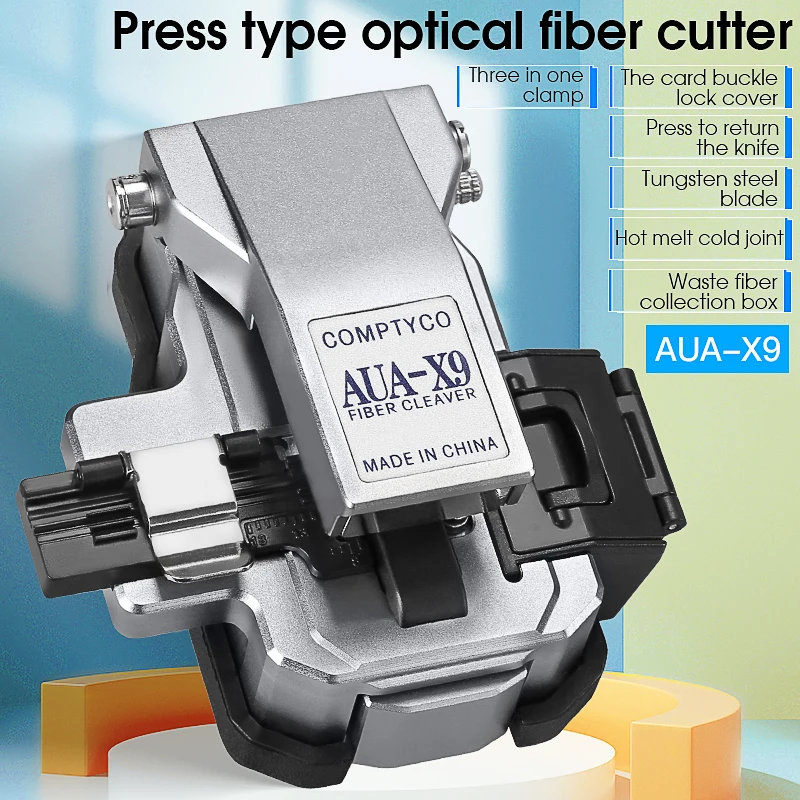 COMPTYCO AUA-X9 Fiber Cleaver FTTH Fiber Optic Cable Core Cold Splicing/Fusion Splicing Cutting Tool Optical Fiber Cutter
COMPTYCO AUA-X9 Fiber Cleaver FTTH Fiber Optic Cable Core Cold Splicing/Fusion Splicing Cutting Tool Optical Fiber Cutter