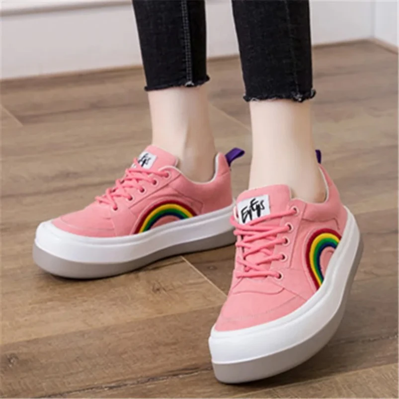 2025 Women's Casual Shoes Rainbow Thick Sole Canvas Shoes Female Student Leisure Fashion Shoes
2025 Women's Casual Shoes Rainbow Thick Sole Canvas Shoes Female Student Leisure Fashion Shoes