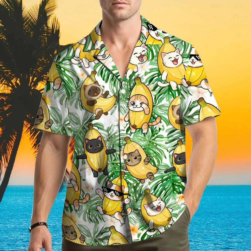 New Kawaii Cat Meme Hawaiian Shirt Banana Kitty Pattern Tropical Vacation Shirt Lightweight Resort Wear For Travel And Cruise
New Kawaii Cat Meme Hawaiian Shirt Banana Kitty Pattern Tropical Vacation Shirt Lightweight Resort Wear For Travel And Cruise