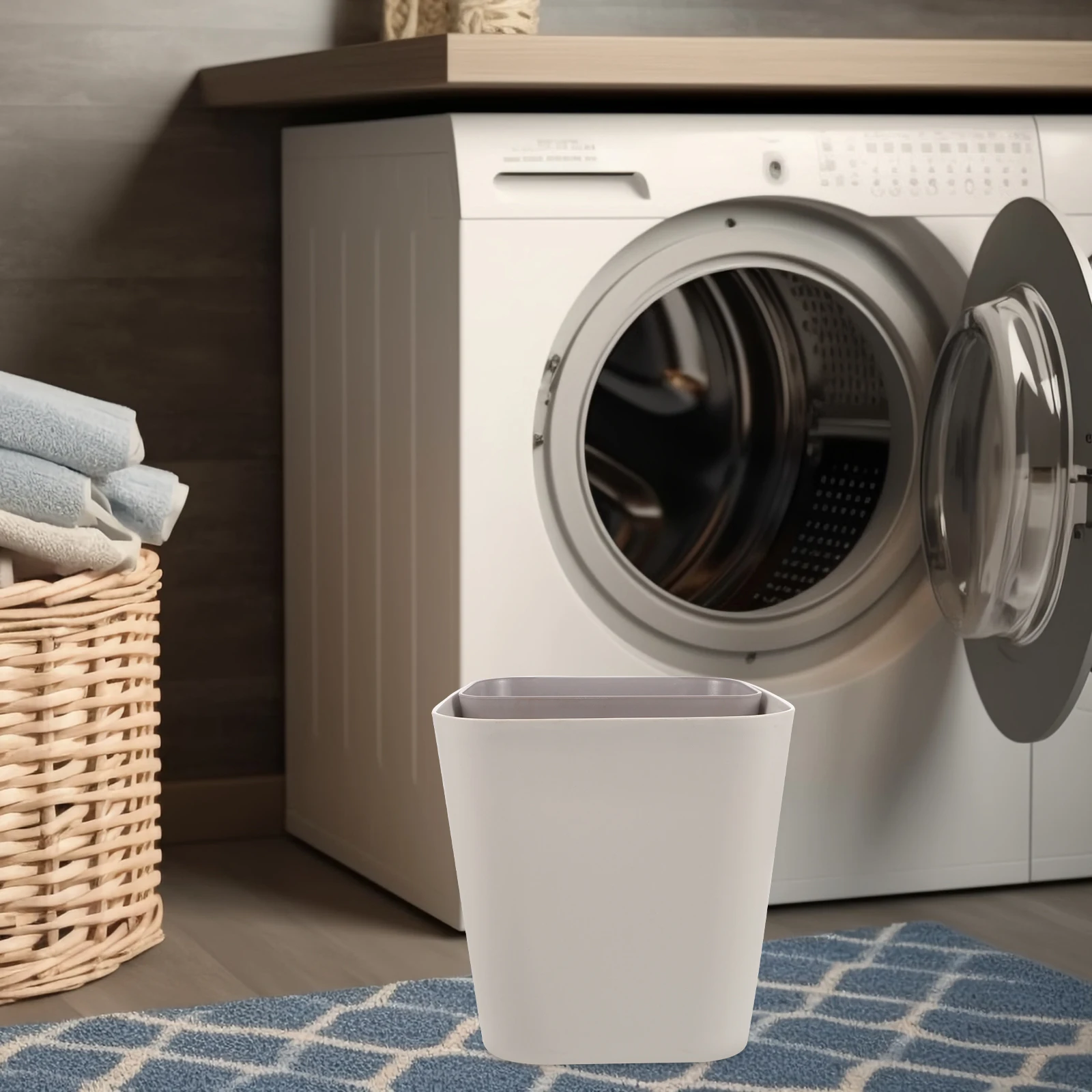 Plastic Trash Can Dry Wet Wastebasket Household Grey Garbage Container Lid Home Office Waste Bin Separation Friendly
Plastic Trash Can Dry Wet Wastebasket Household Grey Garbage Container Lid Home Office Waste Bin Separation Friendly