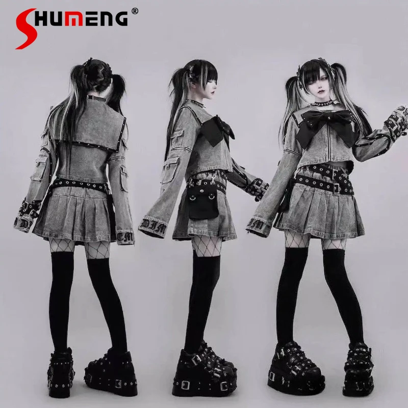 Subculture Punk Sweet Cool Fashion Skirt Set Spring Autumn 2026 Clothes Women's Navy Collar Long-sleeved Top Skirt 2-piece Set
Subculture Punk Sweet Cool Fashion Skirt Set Spring Autumn 2026 Clothes Women's Navy Collar Long-sleeved Top Skirt 2-piece Set