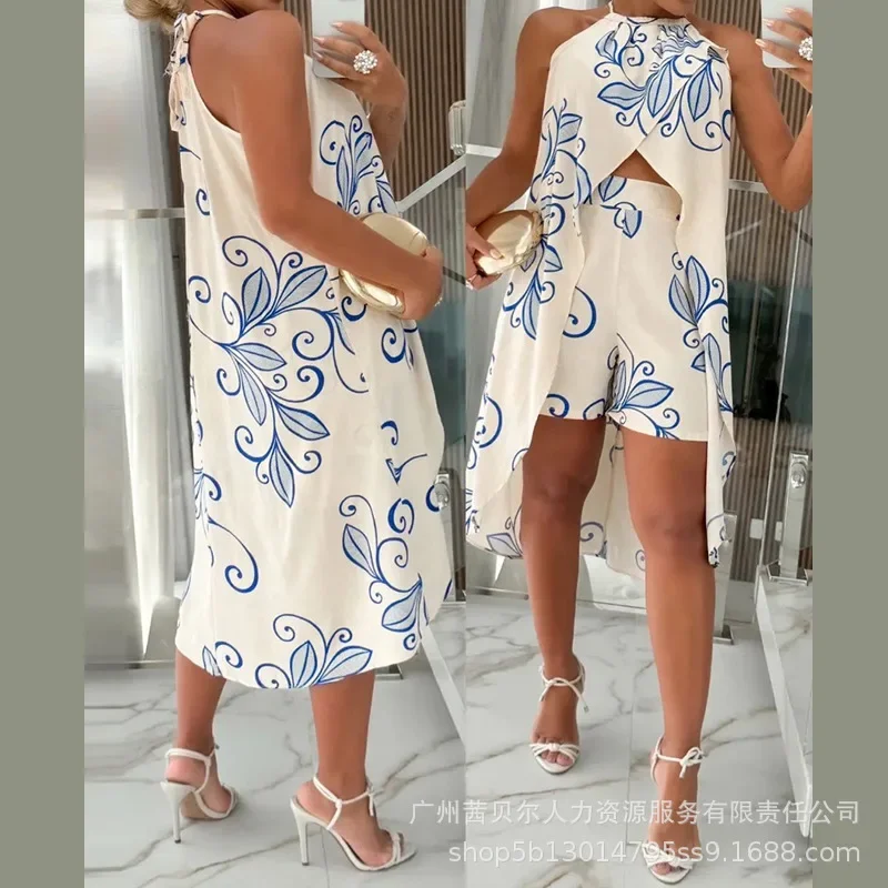 Floral Print Slit Longline Top & Shorts Set Women Sleeveless Long Tops High Waist Shorts Pants 2pcs Clothes Set Summer
Floral Print Slit Longline Top & Shorts Set Women Sleeveless Long Tops High Waist Shorts Pants 2pcs Clothes Set Summer