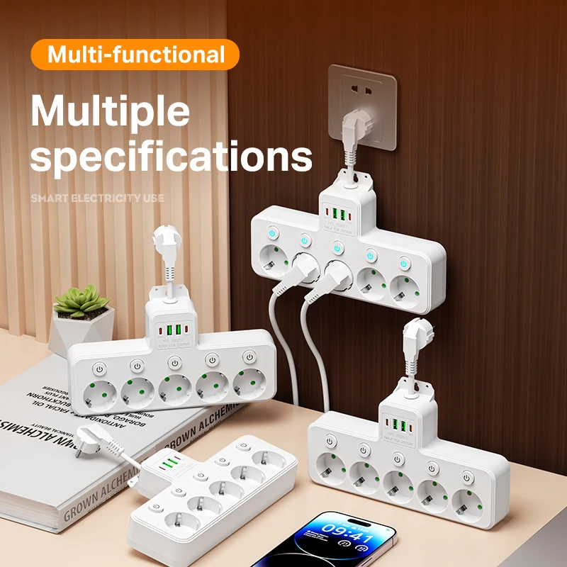 Power Strip 4/5-Way Multicontact Outlet EU Plug with 2 USB Ports Multiple Electrical Socket with Switch For Home
Power Strip 4/5-Way Multicontact Outlet EU Plug with 2 USB Ports Multiple Electrical Socket with Switch For Home