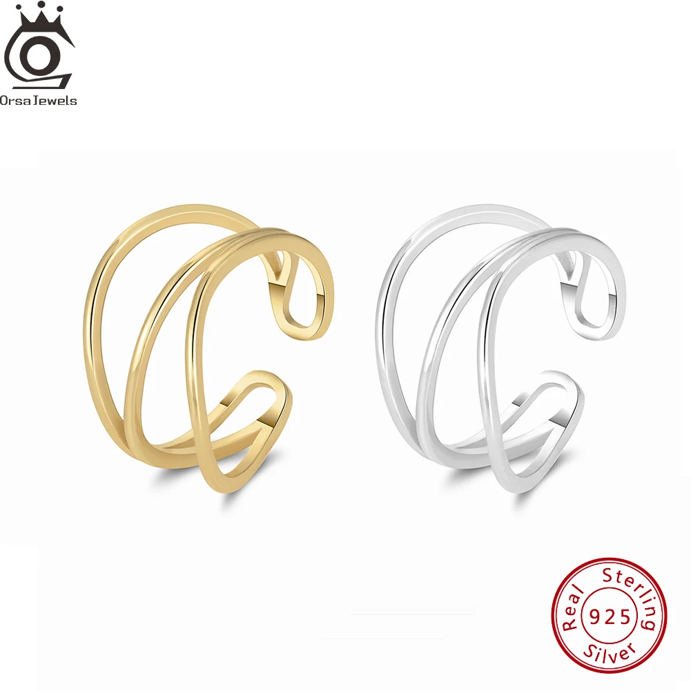 ORSA JEWELS New 925 Sterling Silver C Type Open Ring For Women Men Multi-Layer Wedding Couple Adjustable Ring Jewelry Gift GAR04
ORSA JEWELS New 925 Sterling Silver C Type Open Ring For Women Men Multi-Layer Wedding Couple Adjustable Ring Jewelry Gift GAR04