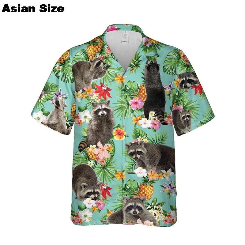 Funny Animal Raccoon 3D Print Beach Shirts For Men Procyon Lotor Lover Short Sleeve Bear Lapel Blouse Hawaiian Boy Button Tops
Funny Animal Raccoon 3D Print Beach Shirts For Men Procyon Lotor Lover Short Sleeve Bear Lapel Blouse Hawaiian Boy Button Tops