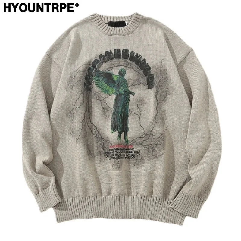 Hip Hop Knitted Sweater Men Autumn Winter O-neck Pattern Printed Pullover Streetwear Unisex Casual Loose Sweater Jumper Knitwear
Hip Hop Knitted Sweater Men Autumn Winter O-neck Pattern Printed Pullover Streetwear Unisex Casual Loose Sweater Jumper Knitwear