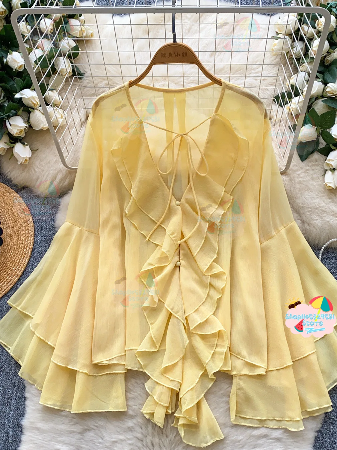 2026 Sheer Spliced Ruffles Folds Mini Dresses for Women Lapel Long Sleeves Patchwork Single Breasted Sexy top Female
2026 Sheer Spliced Ruffles Folds Mini Dresses for Women Lapel Long Sleeves Patchwork Single Breasted Sexy top Female