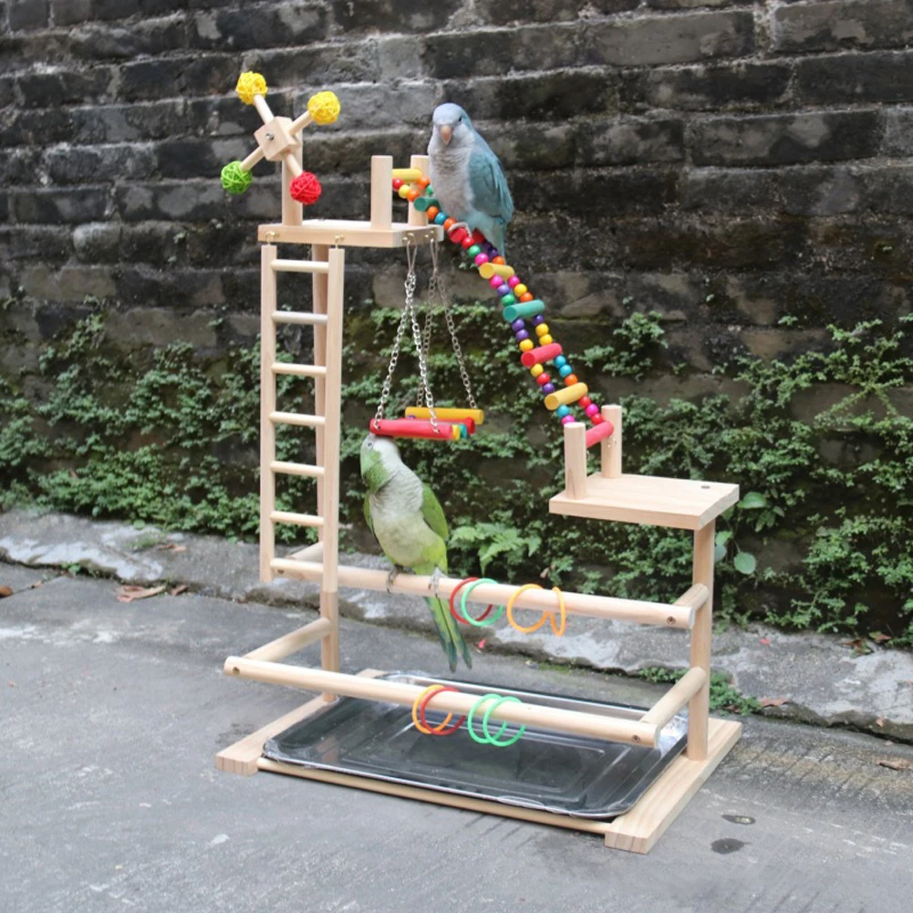 Bird Perch Playground Wooden Pet Exercise Gym Stand with Ladder Swings and Windmill Toys For Parakeets Cockatoos Lovebirds
Bird Perch Playground Wooden Pet Exercise Gym Stand with Ladder Swings and Windmill Toys For Parakeets Cockatoos Lovebirds