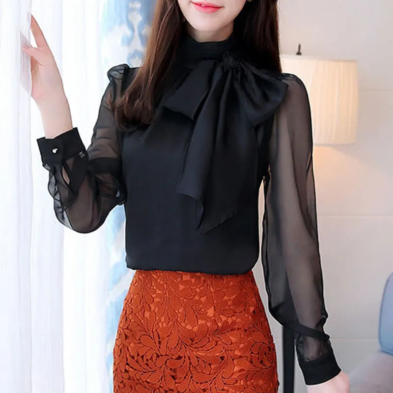 Women's Autumn New Style Korean Fashion Simplicity Bow Long Sleeve Chiffon Shirts Women Clothes Casual Elegant Temperament Tops
Women's Autumn New Style Korean Fashion Simplicity Bow Long Sleeve Chiffon Shirts Women Clothes Casual Elegant Temperament Tops
