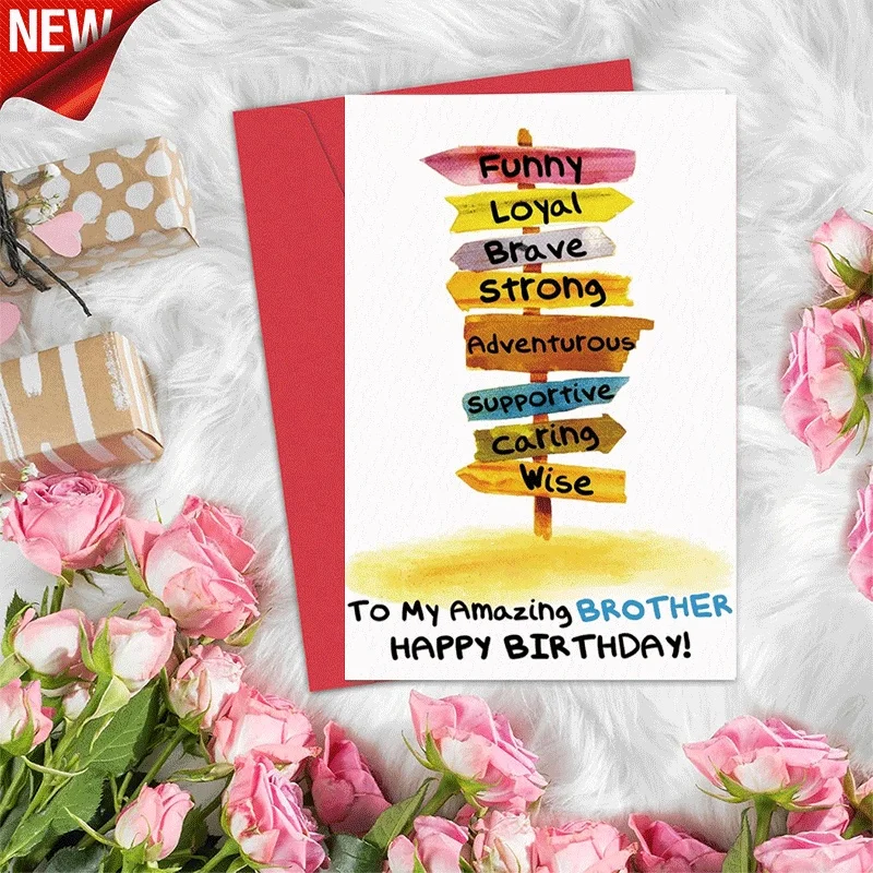 Happy Birthday Card to My Amazing Brother, Funny Loyal Brave Strong Adventurous Supportive Caring Wise Brother
Happy Birthday Card to My Amazing Brother, Funny Loyal Brave Strong Adventurous Supportive Caring Wise Brother