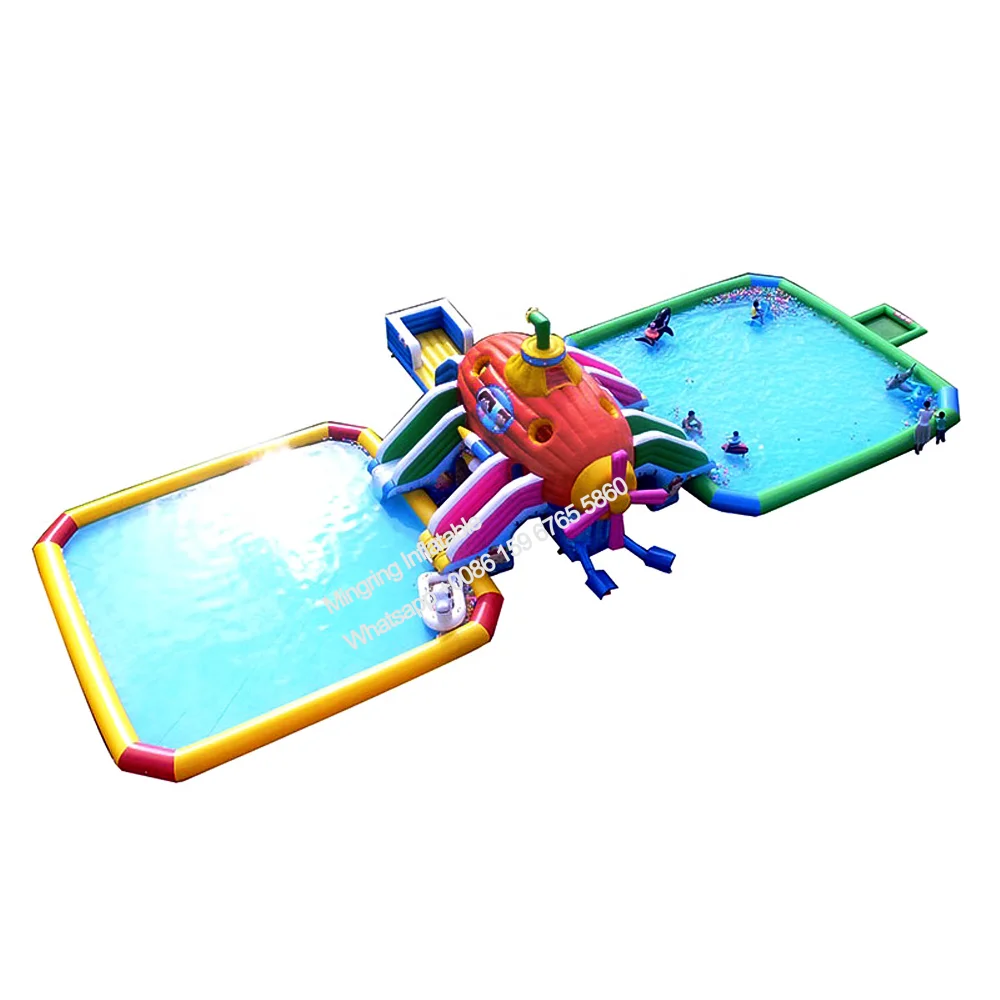 Commercial Mobile Giant Inflatable Ground Bathyscaphe, Submarine Water Park, Onland Water Slide with Swimming Pool
Commercial Mobile Giant Inflatable Ground Bathyscaphe, Submarine Water Park, Onland Water Slide with Swimming Pool