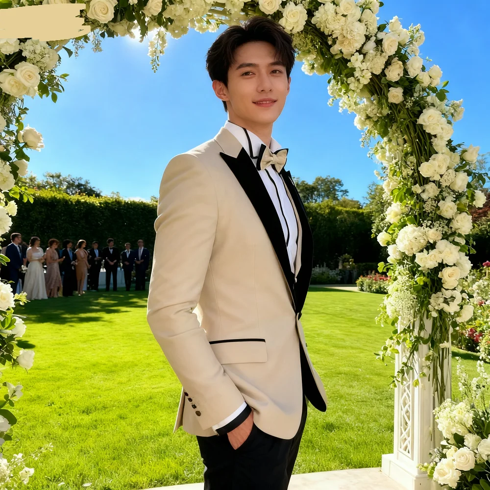 3 Piece Men's Casual Business Tuxedo Slim Fit Groomsmen Best Man Smoking Wedding Dance plus Size Suit Set
3 Piece Men's Casual Business Tuxedo Slim Fit Groomsmen Best Man Smoking Wedding Dance plus Size Suit Set