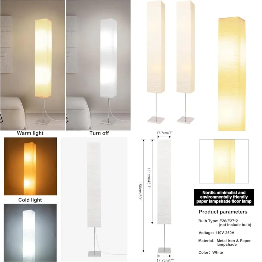 Paper Floor Lamp, Japanese Floor Lamp with Rice Paper Lamp Shade, Corner Paper Lantern Floor Lamp for Bedroom, Office, Living R
Paper Floor Lamp, Japanese Floor Lamp with Rice Paper Lamp Shade, Corner Paper Lantern Floor Lamp for Bedroom, Office, Living R