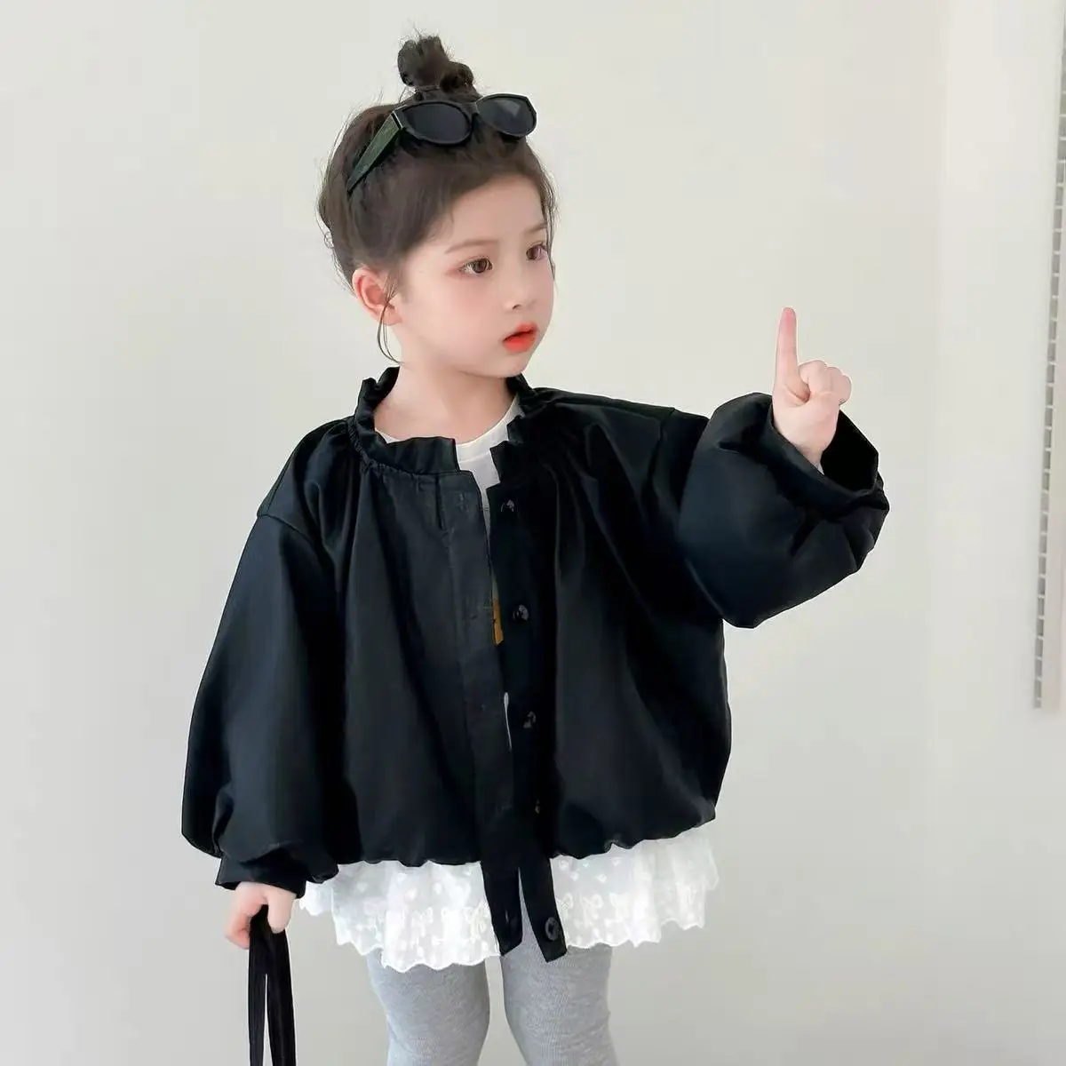 Girls Leather Jacket Spring Autumn New Casual Ruffle Trimmed Coat Children's Top Baby Girl's Fashion Outerwear
Girls Leather Jacket Spring Autumn New Casual Ruffle Trimmed Coat Children's Top Baby Girl's Fashion Outerwear
