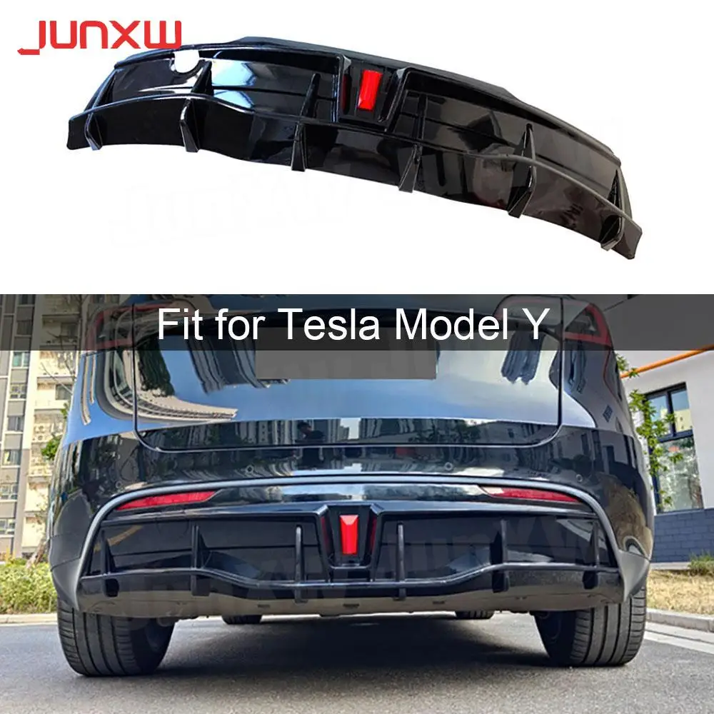 ABS Carbon Look Car Rear Bumper Lip Diffuser Spoiler With LED Light for Tesla Model Y 2018 + Matte Black Body Kits Accessories
ABS Carbon Look Car Rear Bumper Lip Diffuser Spoiler With LED Light for Tesla Model Y 2018 + Matte Black Body Kits Accessories