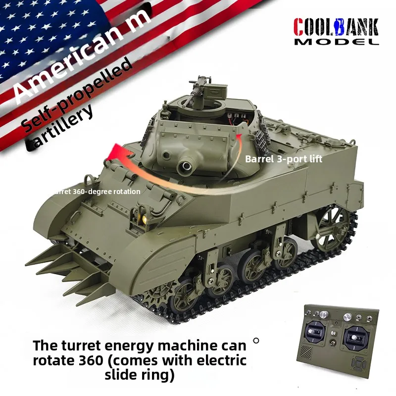 American M8 Self-Propelled Artillery 1/16 Electric Remote Control Tank RTR Simulation Military Toy Model RC Toys
American M8 Self-Propelled Artillery 1/16 Electric Remote Control Tank RTR Simulation Military Toy Model RC Toys