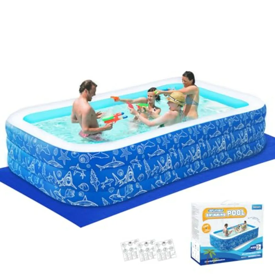 Inflatable Swimming Pool for Backyard, PVC Blue, Extra-Thick Durable Material, Family-Sized 118 x 68 x 22 for and Adults, Indoo
Inflatable Swimming Pool for Backyard, PVC Blue, Extra-Thick Durable Material, Family-Sized 118 x 68 x 22 for and Adults, Indoo