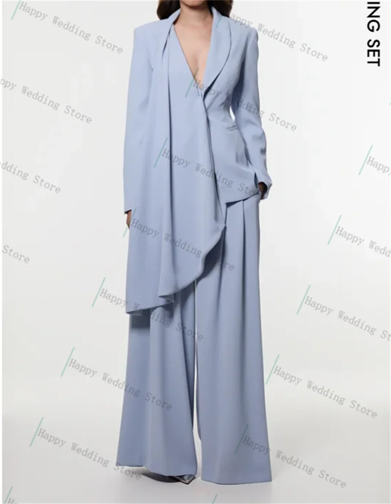 Light Blue Women Suit Set 2 Piece Blazer Pants Trousers Long Lapel Autumn Cotton Formal Office Lady Customized Jacket Prom Coat
Light Blue Women Suit Set 2 Piece Blazer Pants Trousers Long Lapel Autumn Cotton Formal Office Lady Customized Jacket Prom Coat