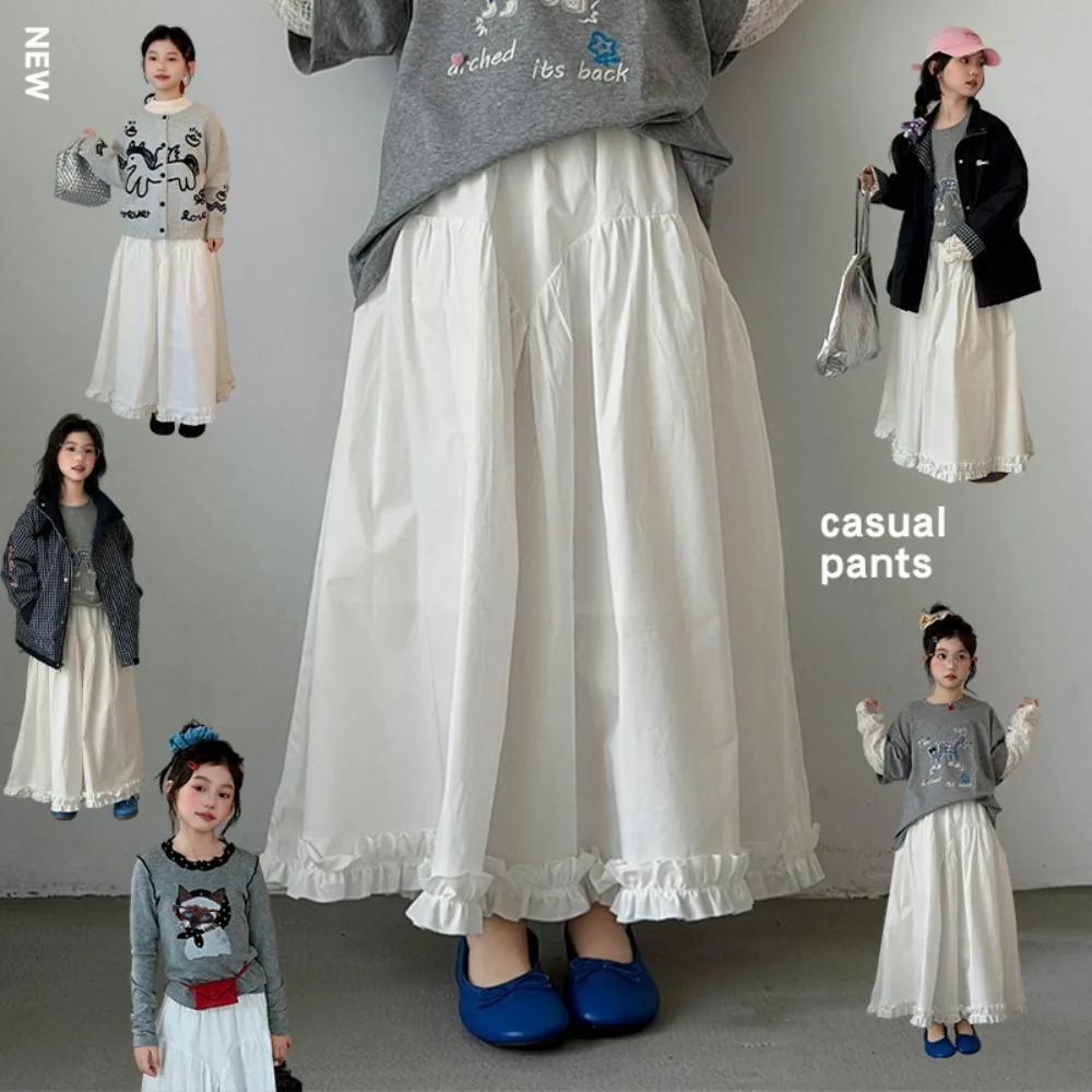 2026 Spring New 5-16Y Girls Pure White Ruffle Hem Skirt, Korean Style Elegant Bottom for Kids for 120-170cm
2026 Spring New 5-16Y Girls Pure White Ruffle Hem Skirt, Korean Style Elegant Bottom for Kids for 120-170cm