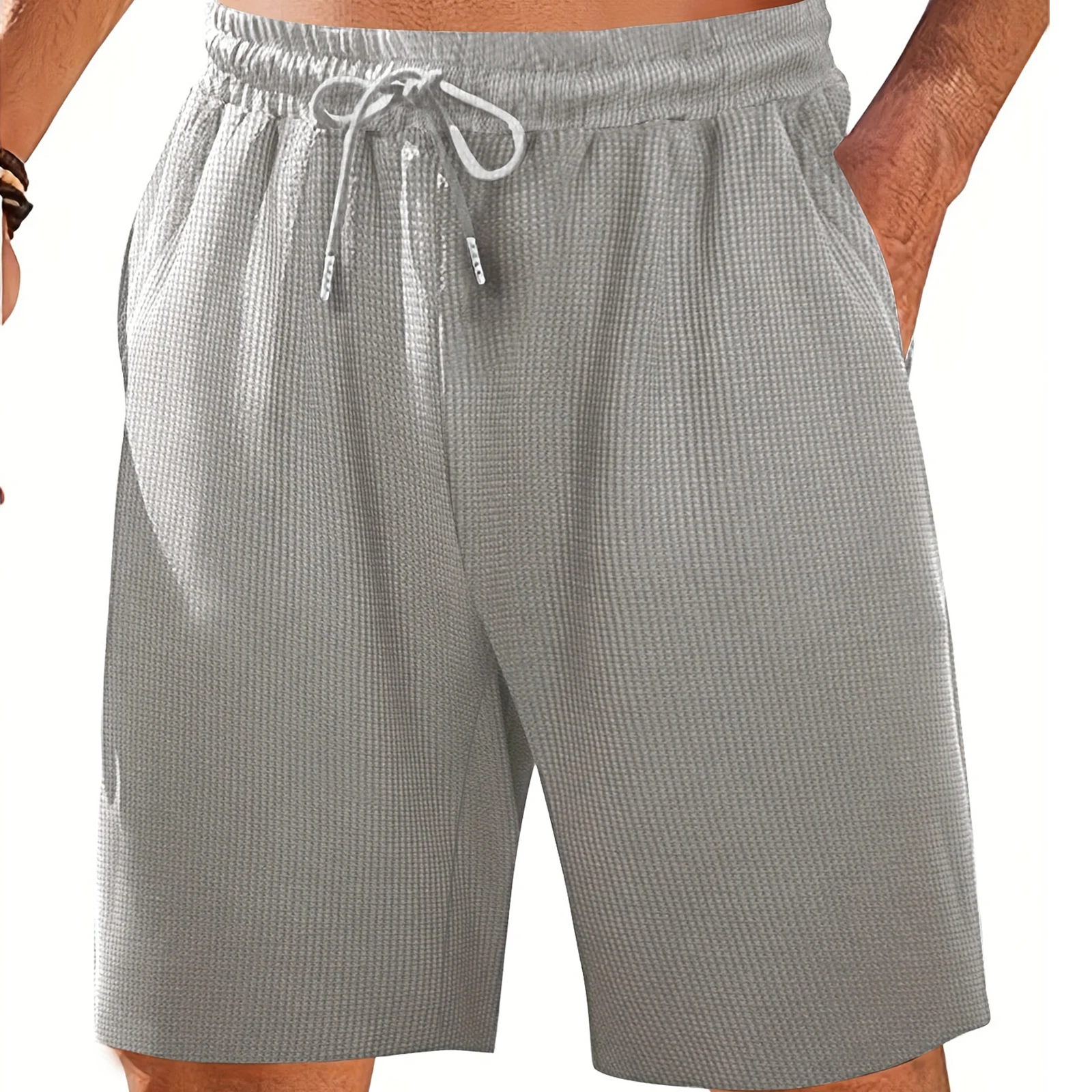 Men's Waffle Textured Beach Shorts, Breathable Solid Color Outdoor Sports Casual Shorts With Drawstring, Summer Holiday
Men's Waffle Textured Beach Shorts, Breathable Solid Color Outdoor Sports Casual Shorts With Drawstring, Summer Holiday