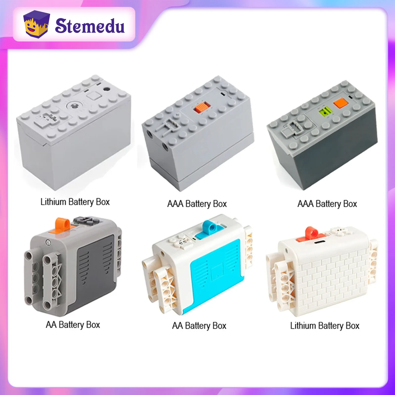 MOC Rechargeable AA /AAA Battery Box Case Multi-function Power Up Tool Car Train Motor Speed Adjust Control for Building Blocks
MOC Rechargeable AA /AAA Battery Box Case Multi-function Power Up Tool Car Train Motor Speed Adjust Control for Building Blocks