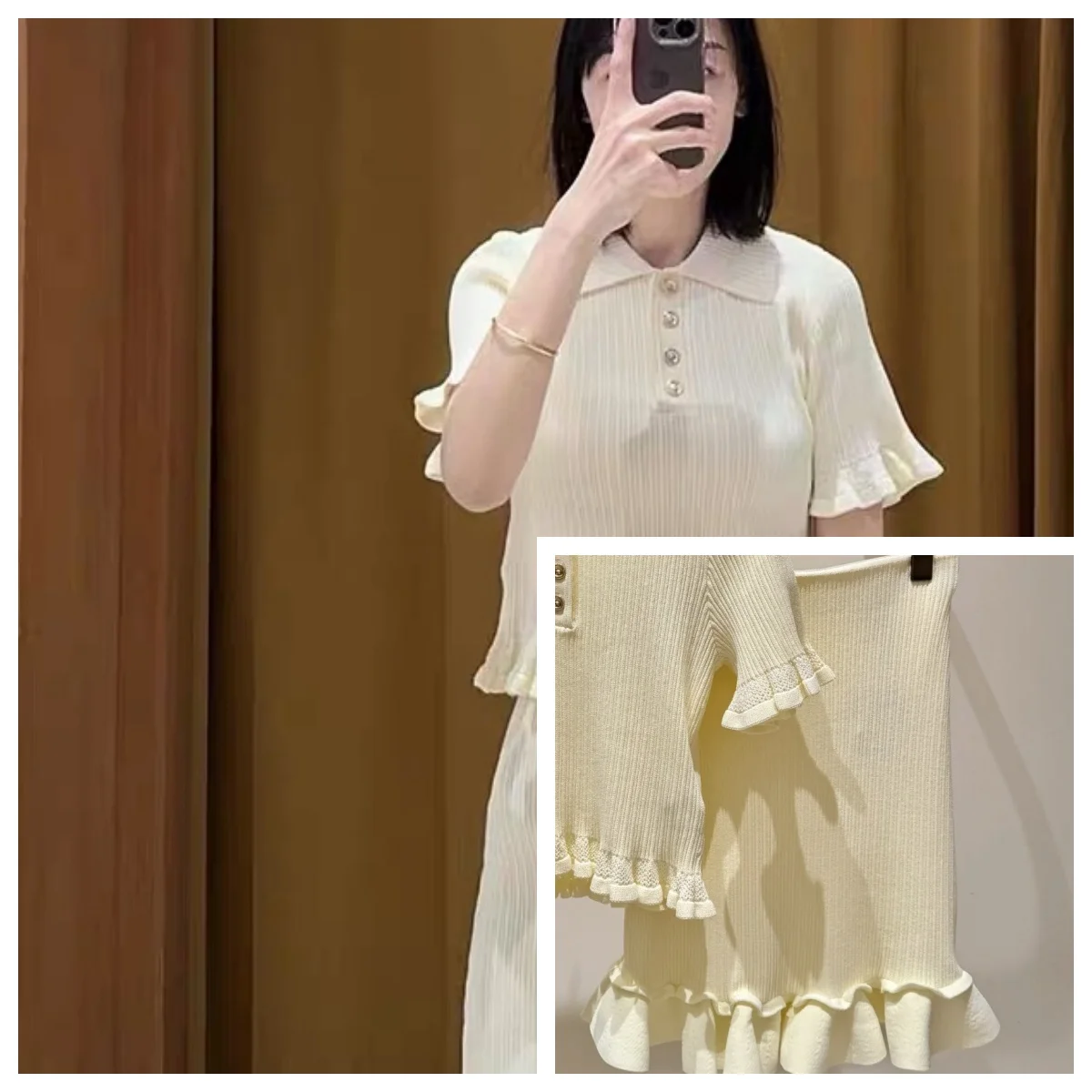 Summer New Style Slimming Short Sleeved Ruffled Top Knitted Pullover Slim Fit Short Skirt Women's Set
Summer New Style Slimming Short Sleeved Ruffled Top Knitted Pullover Slim Fit Short Skirt Women's Set