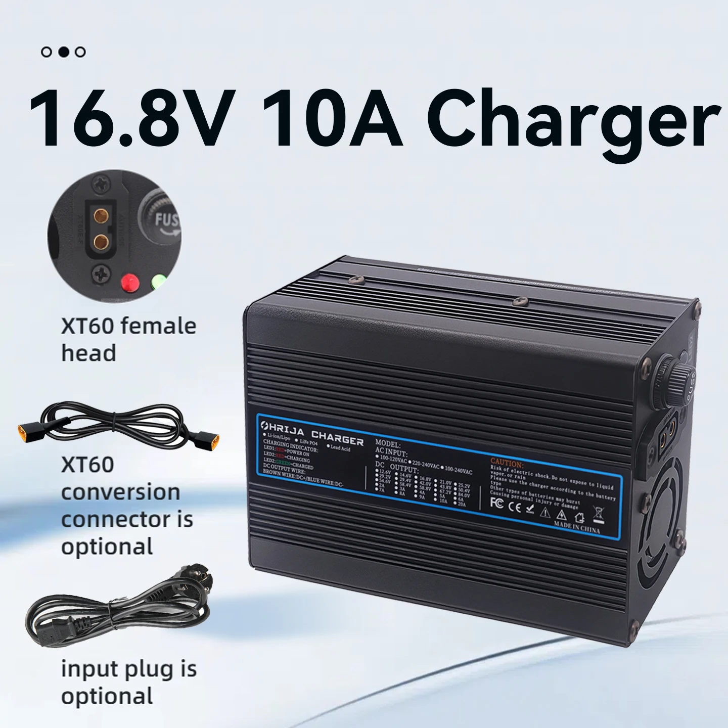 16,8 В, 10 А, литиевое зарядное устройство, быстрый алюминиевый корпус, подходит для 4S, 14,8 В и сменный разъем, быстрая стабилизация с охлаждающим вентилятором
16,8 В, 10 А, литиевое зарядное устройство, быстрый алюминиевый корпус, подходит для 4S, 14,8 В и сменный разъем, быстрая стабилизация с охлаждающим вентилятором