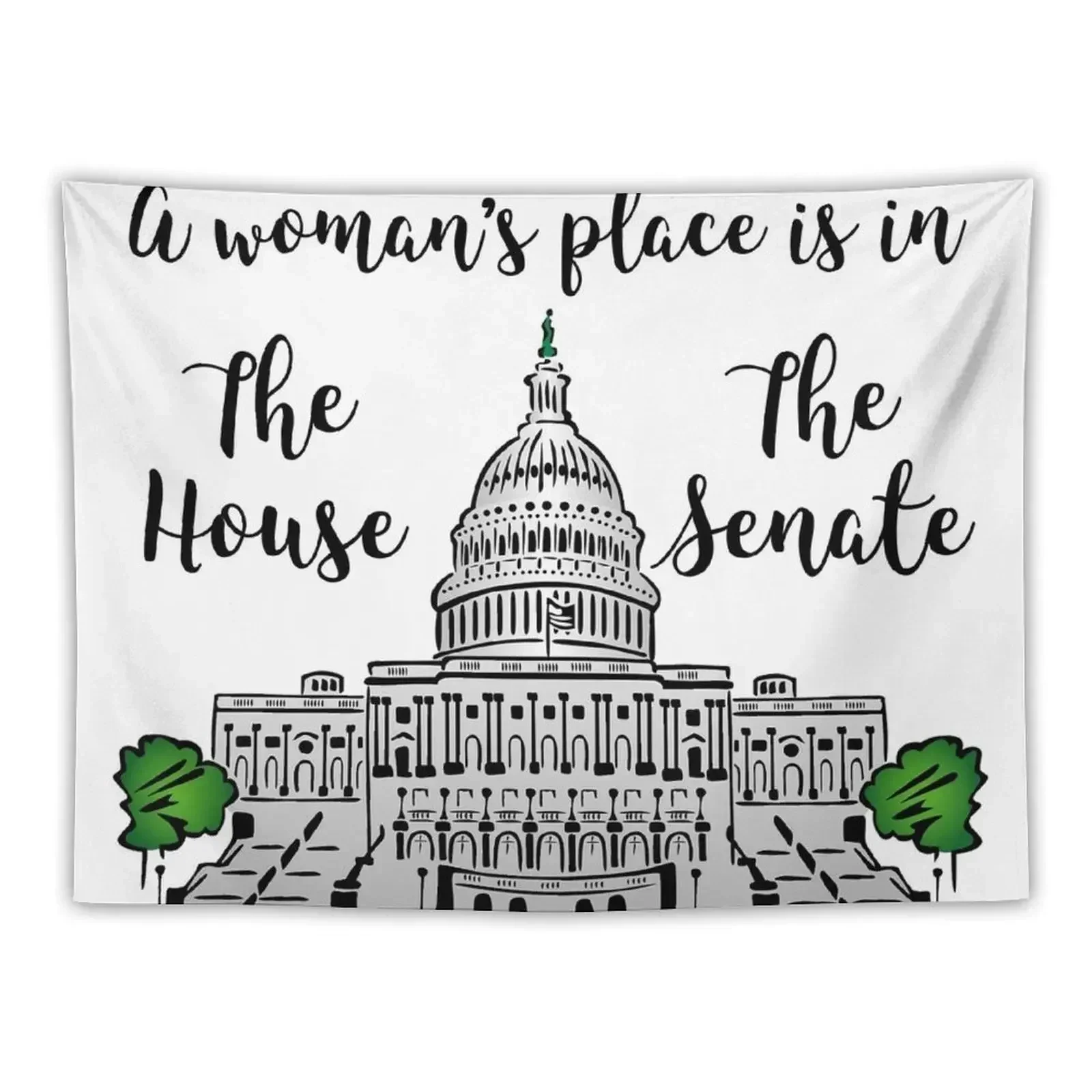A Woman's Place is in the House and the Senate Tapestry Art Mural Decoration Room Aesthetic Home Decor Tapestry
A Woman's Place is in the House and the Senate Tapestry Art Mural Decoration Room Aesthetic Home Decor Tapestry