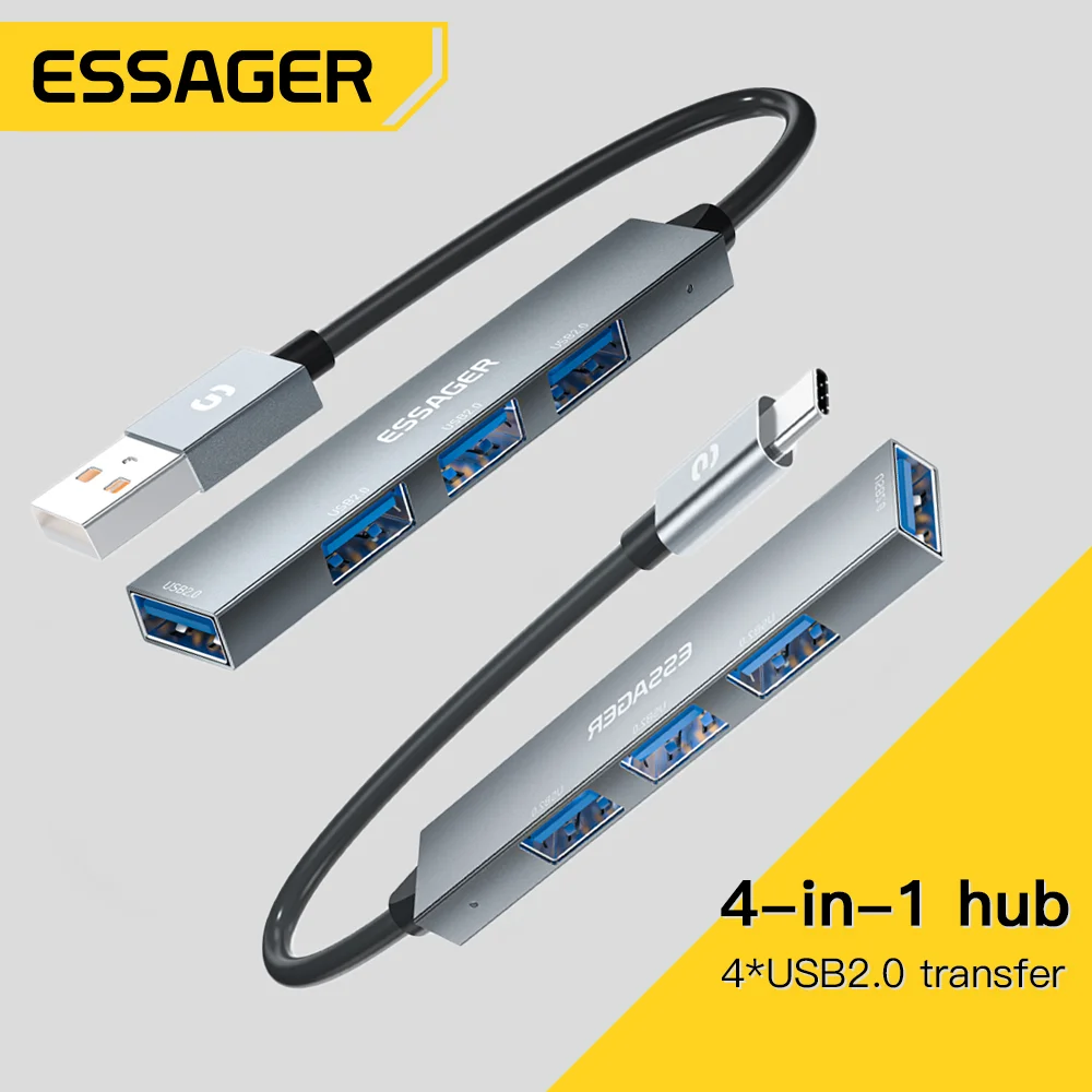 Essager 4 in 1 USB Hub to Type C USB 2.0 for Macbook Air Pro Laptop Dock Station Splitter
Essager 4 in 1 USB Hub to Type C USB 2.0 for Macbook Air Pro Laptop Dock Station Splitter
