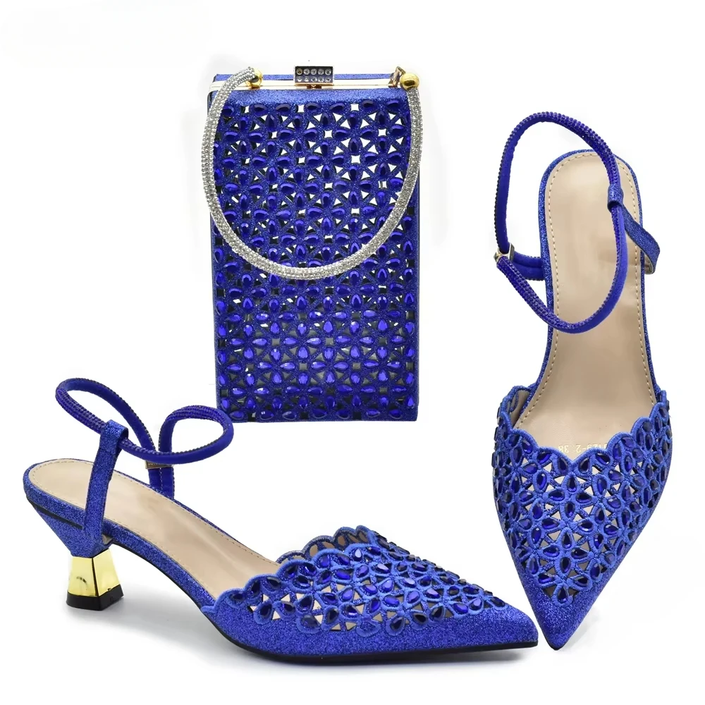 Shine Luxury Designers for Lady Mid-heel Rhinestone Pointed Toe Wedding Shoes Bride Shoe and Bag Set for Party In Women Nigerian
Shine Luxury Designers for Lady Mid-heel Rhinestone Pointed Toe Wedding Shoes Bride Shoe and Bag Set for Party In Women Nigerian